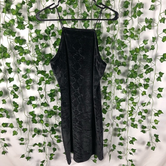H&M Dresses & Skirts - Black Velvet Snake Skin Dress